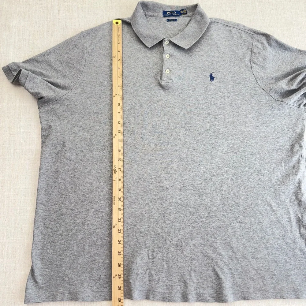 Polo Ralph Lauren Mens XXL Classic Fit Heather Gray Short Sleeve Polo‎ Shirt